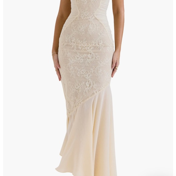 House of CB Felicia Lace Inset Mermaid Gown - Picture 2 of 8